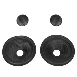Paper Speaker Cone Drum Paper, 5in Rubber Surround Subwoofer Cones Drum with 2 Covers, 2pcs, 1in Inner Diameter, Ideal for 5 Inch Speakers