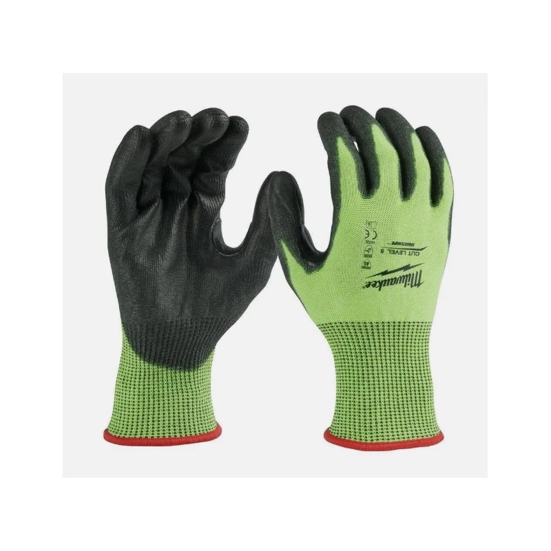 Milwaukee High Visibility Cut Level 5 Polyurethane Dipped Gloves 2Xl