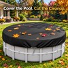 Round Above Ground Pool Cover, Heavy Duty Black All-Weather Protective