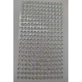 CraftbuddyUS 260pcs x8mm, AB CLEAR FLOWER Self Adh Rhinestone Gems Wedding Craft