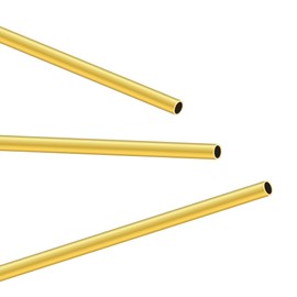 LAVMHAB Brass Tube 5mm OD X 0.5mm Wall Thickness 300mm Length, Seamless Round Brass Pipes Tubing for DIY Craft (3pcs)