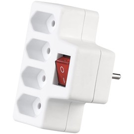 revolt Quadruple Sockets: Set of 4 4-Way Euro Sockets with On/Off Switch, 10 A, 2,300 Watt (4 Socket Strip with Switch, 4-Way Euro Sockets, Table Socket)