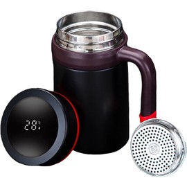 Termo inteligente, taza termo para café, termo para te, taza termo, termos, 500ml16.9oZ (Rojo)