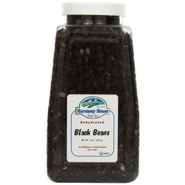 Harmony House Foods TRUE Dehydrated Black Beans - Easy Cook (16 oz, Quart Size Jar)