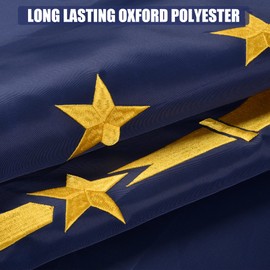 VICDRIA Indiana State Flag 6x10 Ft, Deluxe Embroidered Heavy Duty Polyester Durable IN Outside Flags, Indoor/Outdoor, Sewn Stripes and Brass Grommets