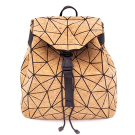 Generic Cork Backpack geometric design, vegan sustainable Eco Friendly gift, lightweight durable Day backpacks, Large, Beige