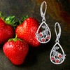 JERWLI Strawberry Earrings 925 Sterling Silver Strawberry Dangle Earrings Strawberry