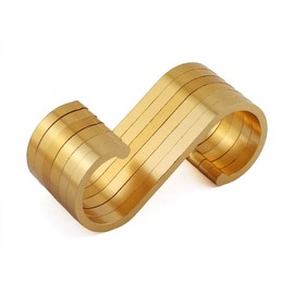 JCBIZ 6pcs Space Aluminum S Hook Flat S Shape Bathroom Kitchen Railing S Hanger Multi-Purpose Spoon Pan Pot Towel Cloths etc. Accessories Hangers Fit for Below 19mm Round Rod