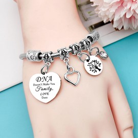 Bonus Daughter Gifts Bracelet Step Daughter Gifts Stepdaughter Gifts from Stepdad Stepmom Adoption Gifts Daughter in Law Gifts DNA Doesn't Make You Family, Love Does Jewelry Christmas Birthday Gift