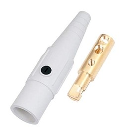 Marinco CLS20MB-B CLS Cam Type, Series 16 Inline, Single Pin Connector, 400 Amp, 600 Volt, 2-2/0 AWG, Male - White (B)