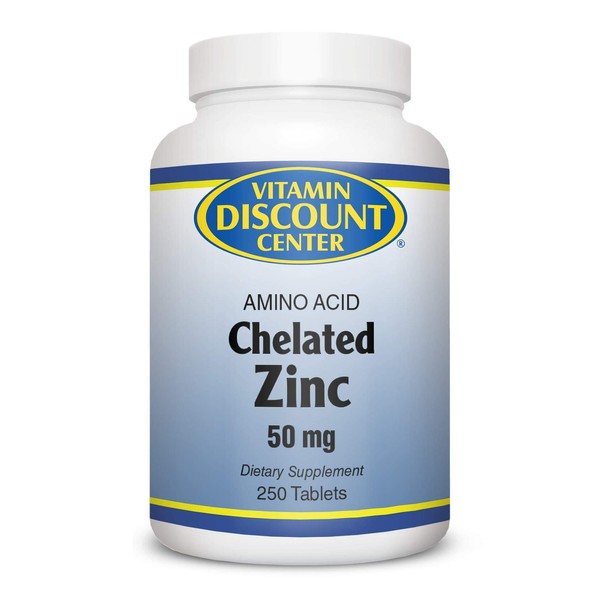 Vitamin Discount Center Chelated Zinc 50 Mg, 250 Tablets