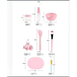 🔥 11 pzs bowl preparación mascarilla facial brochas frasco  Vitaminas y Minerales
