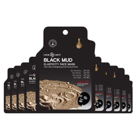 Dearderm Black Mud Firming Full Facial Mask (10pcs) for creating Bright and elastic skin