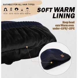 Wmcaps Knitted Hats for Men, Men's Winter Thermal Warm Fleece Running Hat Beanie Women's Men's Hat Winter, Windproof Winter Hat Men Lined and Padded Unisex Hat