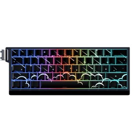 JSJTKeys PBT Side Printed Translucent Keycaps - Star Rain Theme Black Keycaps,74 Keys Cherry Profile Keycap Set Suitable for Cherry MX Switches 60/61/65/67/68 Mechanical Keyboards(Key Caps Only)