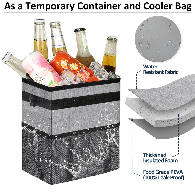 ELONGRIVER Car Trash Can Bin for Back Seat Leak Proof,