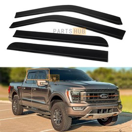 Fits for 2015-2025 Ford F150 Crew Cab Tape-on Smoke Tinted Window Visors Rain Guards Deflector/STX XL XLT Lariat King Platinum Limited Raptor Tremor 2016 2017 2018 2019 2020 2021 2022 2023 2024