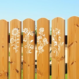 Plantillas de flores para pintar sobre madera, plantillas grandes de flores, proyectos de arte de pintura, plantillas reutilizables de girasol peonía rosa para pintar cerca de jardín, pared, muebles