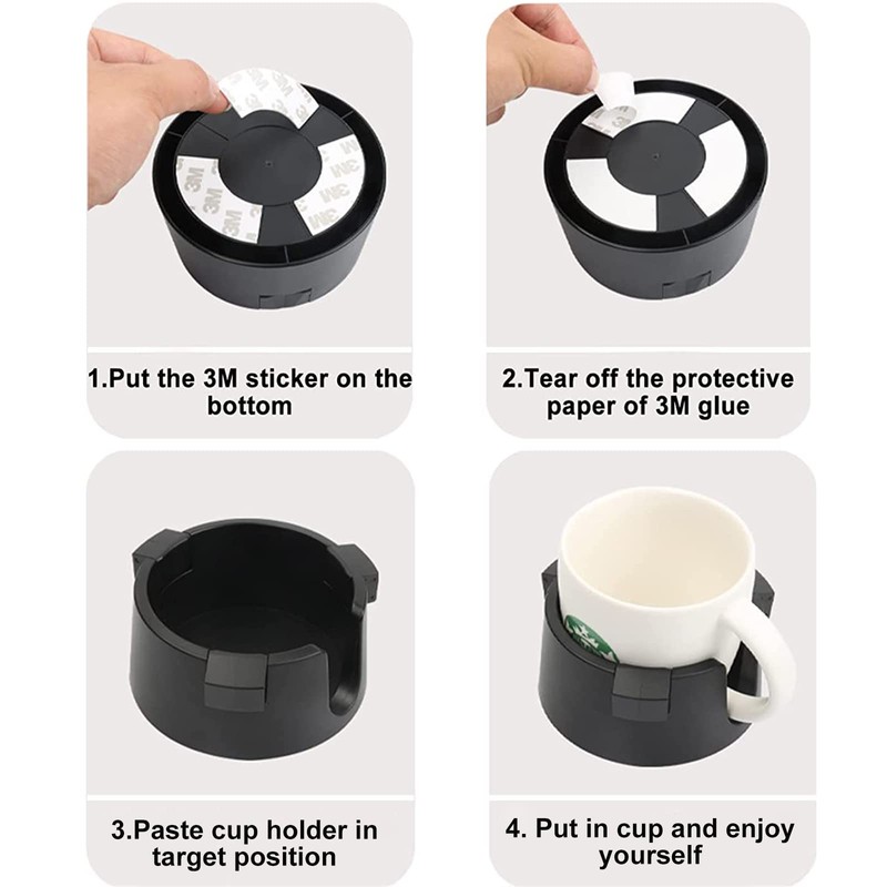 Samhe Anti-Spill Cup Holder Adjustable Desk Drink Holder Non-Tipping Table