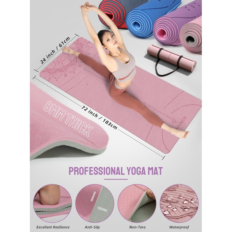 1/3 Yoga Mat Thick, Yoga Set for Beginners Include High