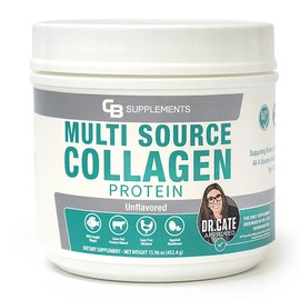 CB Supplements Multi Collagen Protein – Hydrolyzed Collagen for Joint, Skin, Gut, Hair & Nail Health – Unflavored Powder with Types I, II, III, V & X – Grass-Fed & Clean – 58 Servings