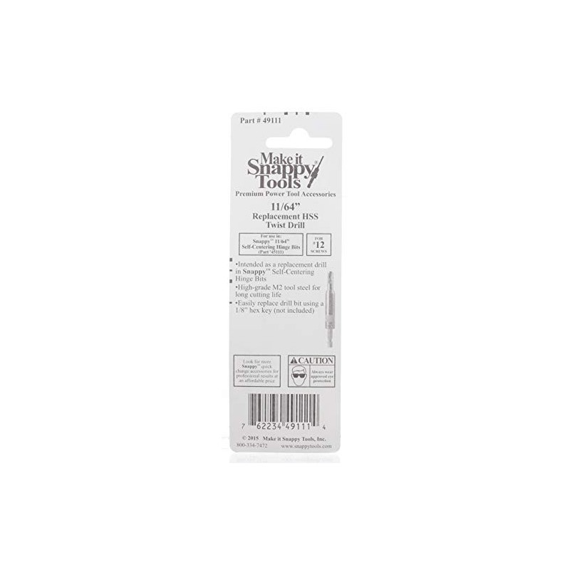 Make it Snappy Tools Replacement HSS Drill for 11/64 Inch