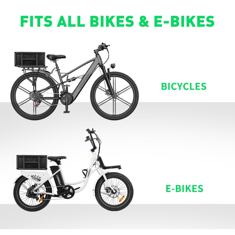 Lambolt Rear Rack Bike Basket for E-Bikes & Bikes -
