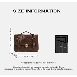MILLEVIBE Briefcases for Women and Men - Faux Leather Cambridge Handbag - Vintage Messenger Bag with Adjustable Shoulder Strap (Brown)
