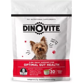 Dinovite 30 Day Supply, Small Dogs, Dinovite Probiotic Supplement for Dogs - (1-18 lbs)