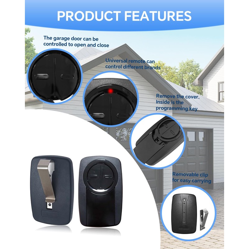 380UT Chamberlain klik5u-bk2 klik3u-bk Garage Door Opener Remote Clicker, 375UT
