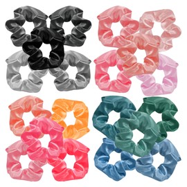 G4GADGET Scrunchies for Women - 5 Pack Satin Hair Scrunchies, Soft Elastic Hair Ties for Girls & Ladies, Hair Accessories for All Hair Types