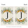 Monogram Letter J Garden Flag Sunflowers 12x18 Inch Double Sided