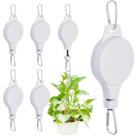 Haakong 6 Pcs Retractable Plant Hanger, Easy Reach Plant Pulley Adjust