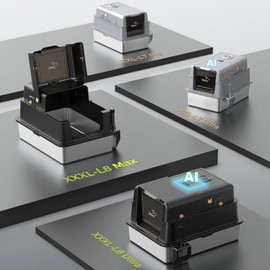 L8 Max-XXXL Stainless Steel Litter Box with Lid, Extra Large Enclosed Metal Cat Box for Large & Multi-Cats, Odor Control-Cat Litter Deodorizer, High Sided Enclosure with Scoop&Mat, Anti-Leakage-Black