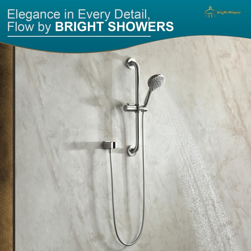 BRIGHT SHOWERS Wall Supply Elbow with Shower Head Bracket for