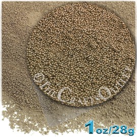 The Crafts Outlet 1-oz/28-g Metallic Finish, Glass, Microbeads 0.6mm, Ideal for Caviar Nails, Metallic Mocha Brown