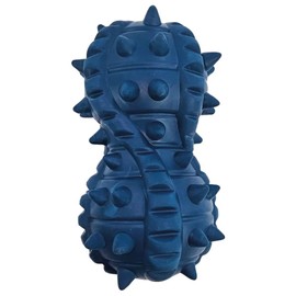 HugglePets Tactical K9 Natural Rubber Bouncer Dog Toy | Durable Heavy Duty | Bouncy Treat Dispenser for Reward Training | Blue | Spikey Dental Chew & Play Fetch Toy | For Big Dogs - Aggressive Chewers