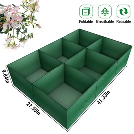 UCandy Pack 2 of Garden Bags to Grow Vegetables with 6 Partition Grids,Durable PE Raised Garden Bed,Suitable for Potato,Tomato,Flower Planter Bags (2)