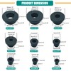 130PCS Silicone Rubber Grommets for Wiring, Black Top Hat Rubber