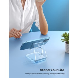 Lamicall Lamicall Cell Phone Stand, Desk Accessories - Clear Office Cell Phone Holder, Acrylic Phone Stand for Desk, Desktop, Acrylic Office Desk Accessories, Desk Decor, Suitable for iPhone, 4-8' Phone
