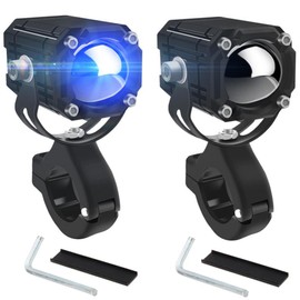 Windance 60W LED Spotlights Fog Lights 4 Modes 12V, Super Bright 6000LM Fog Light Driving Signal Lights for Motorcycle Scooter ATV UTV Tractor Truck Boat (Blue)