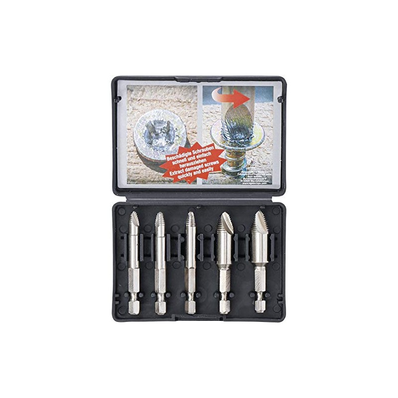 BGS DIY 50410 Screw Extractor Set #0 - #3 5-Piece