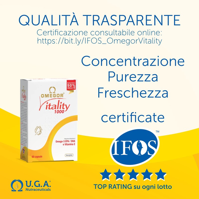 OMEGOR Vitality 1000 Capsules with Omega 3, EPA, DHA and
