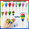 Jeinbuil Pack of 12 Maracas Wooden Rattle Baby Rattles for