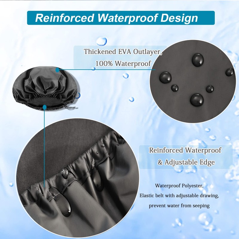 Sheomern 3 Pcs Super Jumbo Adjustable Satin Lined Shower Caps