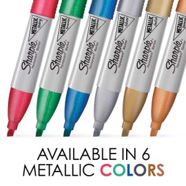 SHARPIE Metallic Permanent Markers, Chisel Tip, Assorted Colors, 3 Count