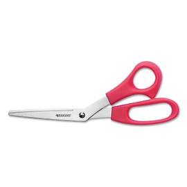 Westcott 10703 Value Line Stainless Steel Shears, 8-Inch Bent, Red