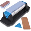 Wanttik Knife Sharpening Stone, 3 Sides Grit 400/1000/5000, Whetstone Knife