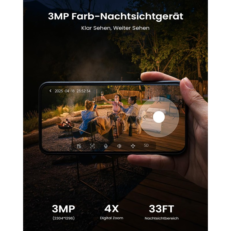 ieGeek 2K Wireless Outdoor WiFi Security Camera Solar Security Camera