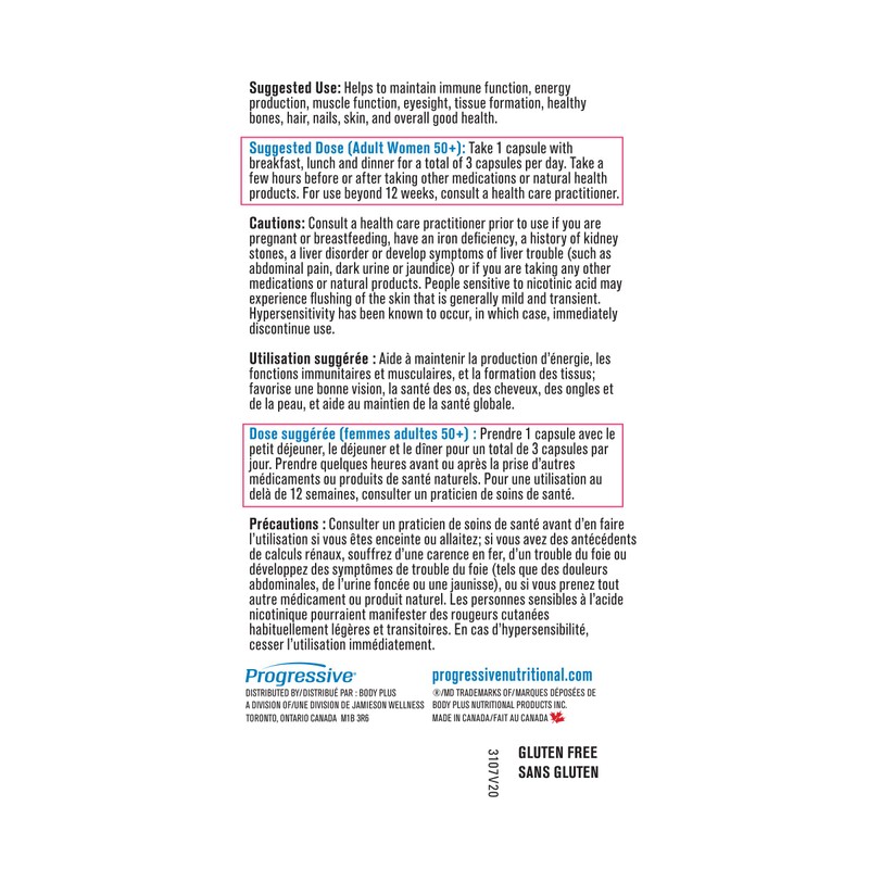 Progressive Multivitamin For Women 50+ 120 Caps